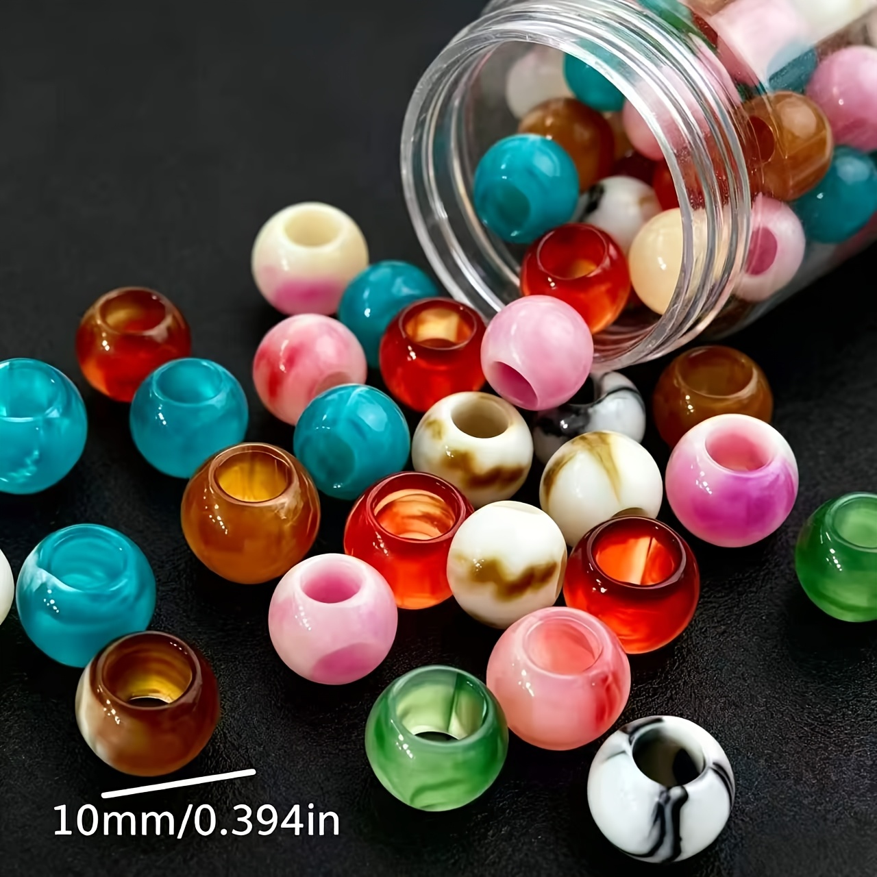 60pcs Acrylic Retro Large Hole Beads for Crafting